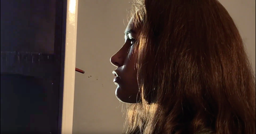 Different Light video still with close up profile view of a teen's face